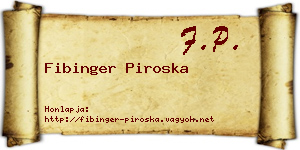 Fibinger Piroska névjegykártya